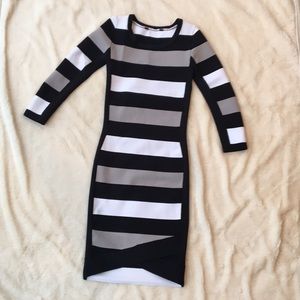 BCBG Kendall Striped Bodycon Dress